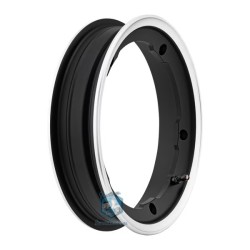 LLANTA ALUMINIO NEGRA BORDE PULIDO TUBELESS 10¨ SIP