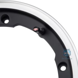 LLANTA ALUMINIO NEGRA BORDE PULIDO TUBELESS 10¨ SIP